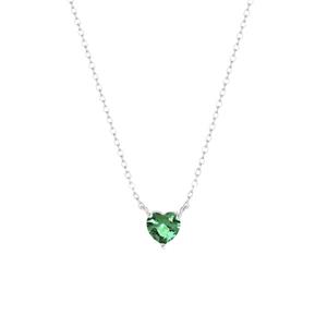 Lucardi Zilveren ketting Love month stones hart - december
