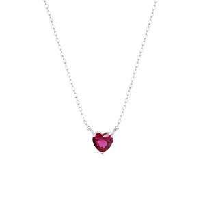 Lucardi Zilveren ketting Love month stones hart - december