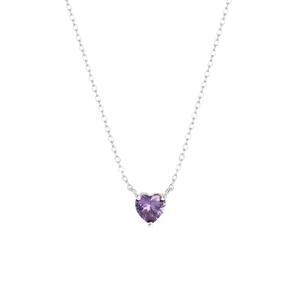 Lucardi Zilveren ketting Love month stones hart - december