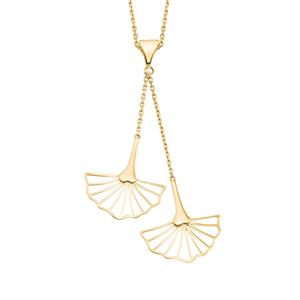 Amor Ketting met hanger voor dames, goud 375 | ginkgo blad