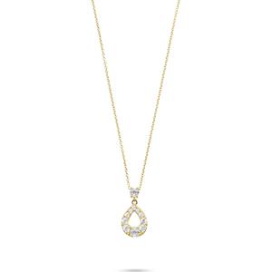 FAVS Collier FAVS Damen-Kette 375er Gelbgold 3 Zirkonia