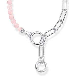 THOMAS SABO Kette ohne Anhänger mit Rosenquarz-Beads Silber