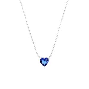 Lucardi Zilveren ketting Love month stones hart - december