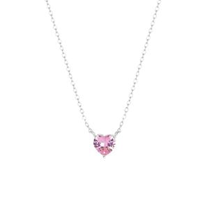 Lucardi Zilveren ketting Love month stones hart - december