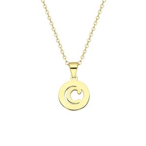 Lucardi Ketting 'Alfabet A' Staal 47cm