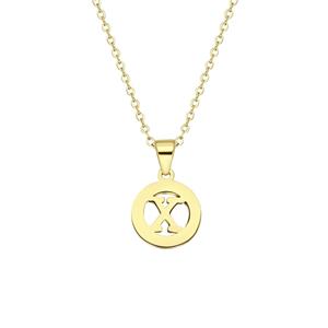Lucardi Ketting 'Alfabet A' Staal 47cm