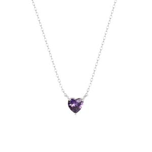 Lucardi Zilveren ketting Love month stones hart - december