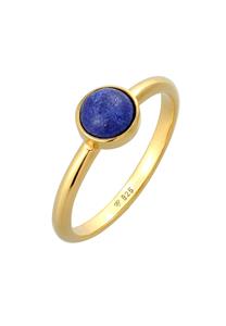 Elli PREMIUM Dames Solitaire Effen met Lapis Lazuli Edelsteen in 925 Sterling Zilver