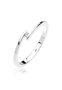 Elli DIAMONDS Dames Verlovingsring met Diamant (0.015 ct.) in 925 Sterling Zilver
