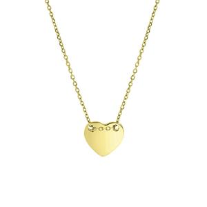 Lucardi Ketting Zilver 45cm -goudkleurig