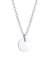 Elli Kinderplaatje Cirkel Munt erwtenketting Decent in 925 Sterling Zilver