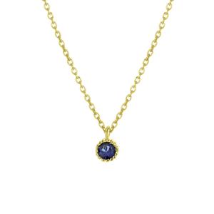 Lucardi Zilveren ketting&hanger goldplated geboortesteen - juli