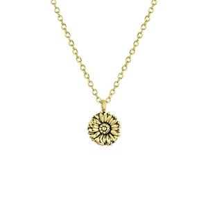 Lucardi Zilveren goldplated ketting&hanger geboortebloem - december
