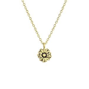 Lucardi Zilveren goldplated ketting&hanger geboortebloem - december