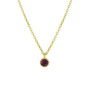 Lucardi Zilveren ketting&hanger goldplated geboortesteen - juli