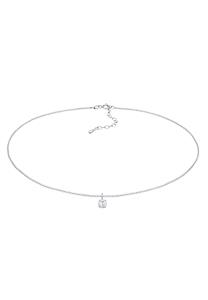 Elli Dames choker eenzam hanger basis met zirkonia in 925 sterling zilver