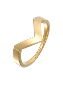 Elli PREMIUM Elli PREMIUM Ring Dames V-vorm Geo Basis in 925 sterling zilver gerhodineerd