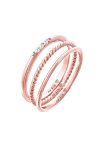 Elli Dames Stapelen Basis Set van 3 met Zirkonia Kristallen in 925 Sterling Zilver
