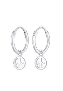 Elli Dames Creools Vredessymbool Boho in 925 Sterling Zilver
