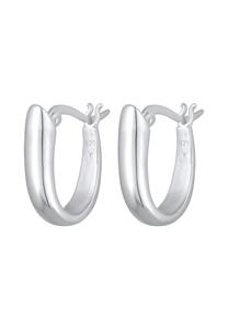 Elli Dames Creools Ovaal Chunky Clip-sluiting in 925 Sterling Zilver