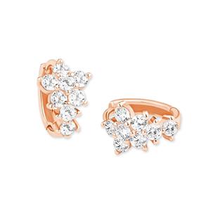 amor hoepel oorbellen voor dames, 925 Sterling zilver, zirkonia synth. | bloem