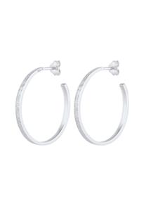 Elli Dames Creolen Basis Gestructureerd Gehamerd in 925 Sterling Zilver