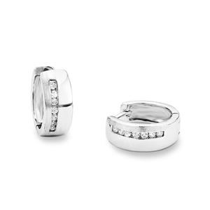 Amor Creolen voor dames, 925 Sterling zilver, zirkonia synth.