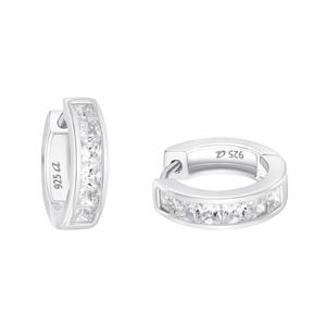 Amor Creolen voor dames, 925 Sterling zilver, zirkonia synth.
