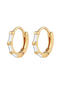 Elli PREMIUM Dames Creolen Topaas Edelstenen in 925 Sterling Zilver Verguld