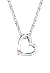 Elli Dames Hart Hanger met Kristal in 925 Sterling Zilver