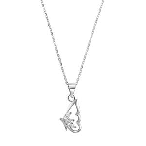 Amor Ketting met hanger voor dames, 925 Sterling zilver, zirkonia synth. | vlinder