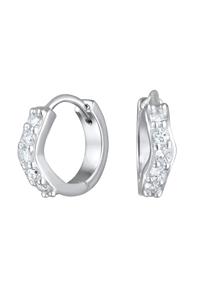 Elli DIAMONDS Dames Creools Basis met Lab-gekweekte Diamanten (0,07 ct) in 925 Sterling Zilver
