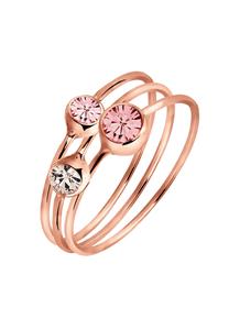 Elli Dames Engagement Motief Elegant met Kristallen in 925 Sterling Zilver Roze