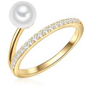Valero Pearls Silberring gelbgold, aus Sterling Silber