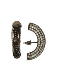 Panconesi Oorbellen met zirconia en halve ring - Zilver