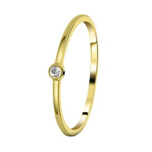 Lucardi Ring Zilver - goudkleurig