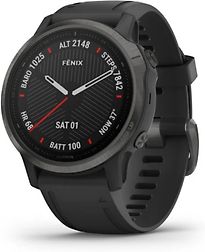 Garmin Fenix 6S Sapphire 42 mm zwart met een zwarte siliconen polsband - refurbished