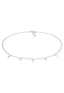 Elli Dames Choker Cross Faith Religion Trend in 925 Sterling Zilver