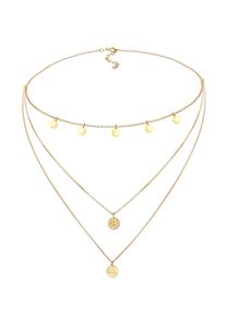 Elli Dames Choker Laagje Cirkel Rond Munt Vintage Trend in 925 Sterling Zilver