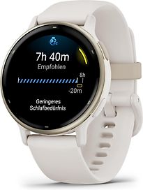 Garmin Vivoactive 5 42 mm goud met een wit siliconen polsband - refurbished