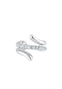 Elli Dames oorboei getwist met kristallen in 925 Sterling zilver