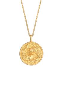 Elli Dames Dierenriem Vissen Munt Antieke Trend Astro in 925 Sterling Zilver