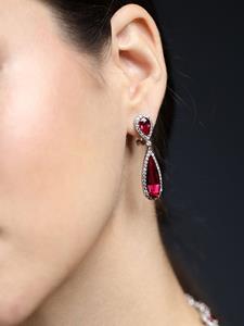 Fantasia by Deserio embellished teardrop earrings - Rood