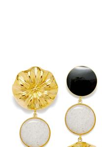 DESTREE Sonia Daisy double-stone earrings - Zwart