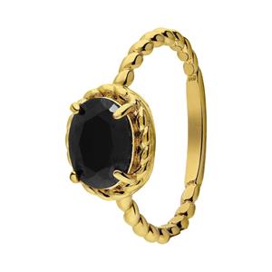 Lucardi Ring Staal - Goudkleurig