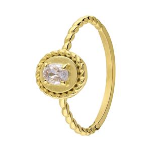 Lucardi Ring Staal - Vintage - Goudkleurig