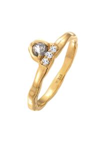 Elli PREMIUM Dames Verlovings Organiek met Toermalijnkwarts en Topaas Edelsteen in 925 Sterling Zilver Verguld Goud