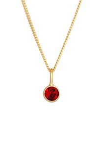Elli Dames Hanger Solitaire Rond Rood met kristal in 925 Sterling Zilver