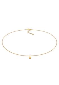 Elli Dames Choker Cirkel Plaatje Coin Geo in 925 Sterling Zilver