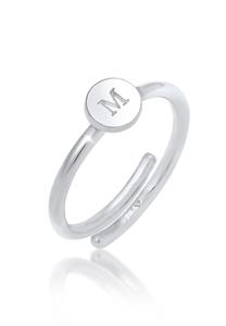 Elli Dames Letter M Cirkel Verstelbaar Basic in 925 Sterling Zilver